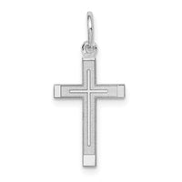 Load image into Gallery viewer, 14K White Gold Laser Designed Cross Charm
