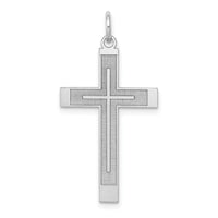 Load image into Gallery viewer, 14K White Gold Laser Designed Cross Pendant
