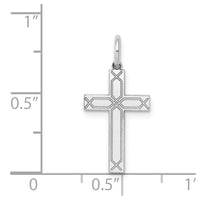 Load image into Gallery viewer, 14K White Gold Laser Designed Cross Charm
