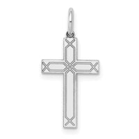 Load image into Gallery viewer, 14K White Gold Laser Designed Cross Charm
