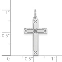 Load image into Gallery viewer, 14K White Gold Laser Designed Cross Charm
