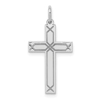 Load image into Gallery viewer, 14K White Gold Laser Designed Cross Charm
