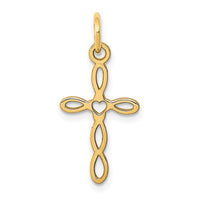 Load image into Gallery viewer, 14K Loop w/Center Heart Cross Charm
