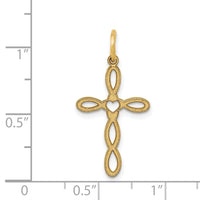 Load image into Gallery viewer, 14K Loop w/Center Heart Cross Pendant
