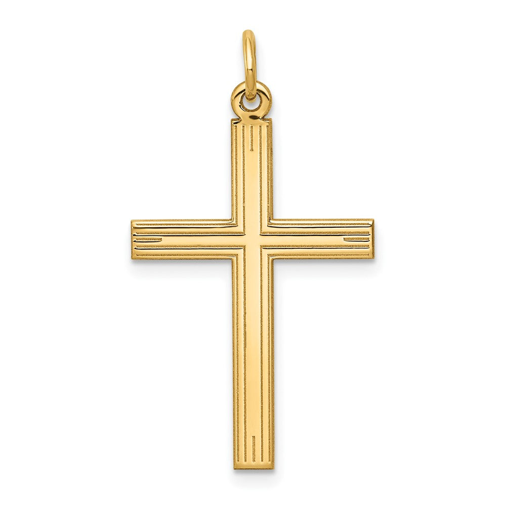 14K Laser Designed Cross Pendant