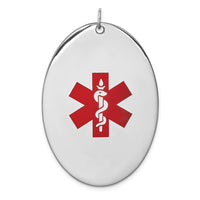 Load image into Gallery viewer, Sterling Silver Rhodium-plated Oval Medical Jewelry Pendant

