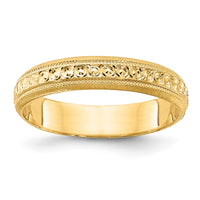 Load image into Gallery viewer, 14k 3mm Design Etched Wedding Band Size 6
