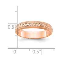 Load image into Gallery viewer, 14k Rose Gold 3mm Design Etched Wedding Band Size 8
