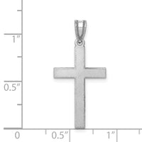 Load image into Gallery viewer, 14k White Gold Florentine Satin Latin Cross Pendant
