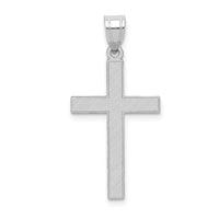 Load image into Gallery viewer, 14k White Gold Florentine Satin Latin Cross Pendant
