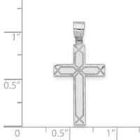 Load image into Gallery viewer, 14k White Gold Solid Laser Etched Cross Pendant
