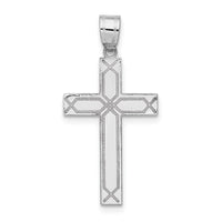 Load image into Gallery viewer, 14k White Gold Solid Laser Etched Cross Pendant
