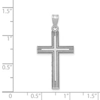 Load image into Gallery viewer, 14k White Gold Solid Laser Etched Cross Pendant
