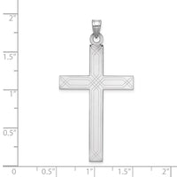 Load image into Gallery viewer, 14k White Gold Solid Laser Etched Cross Pendant
