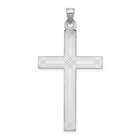 Load image into Gallery viewer, 14k White Gold Solid Laser Etched Cross Pendant
