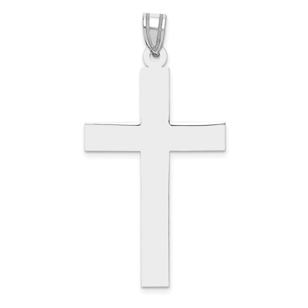 14k White Gold Polished Cross Pendant