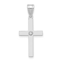 Load image into Gallery viewer, 14k White Gold .01ct. Diamond Cross Pendant
