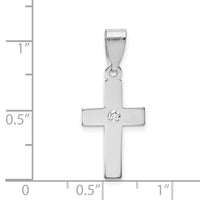 Load image into Gallery viewer, 14k White Gold .01ct. Diamond Cross Pendant
