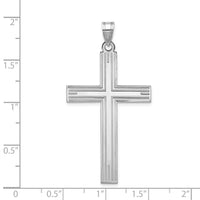 Load image into Gallery viewer, 14k White Gold Solid Laser Etched Cross Pendant
