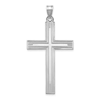 Load image into Gallery viewer, 14k White Gold Solid Laser Etched Cross Pendant
