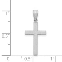 Load image into Gallery viewer, 14k White Gold Florentine Satin Latin Cross Pendant
