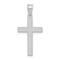 Load image into Gallery viewer, 14k White Gold Florentine Satin Latin Cross Pendant
