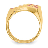 Load image into Gallery viewer, 14k Enameled Royal Flush in Hearts Mens Ring
