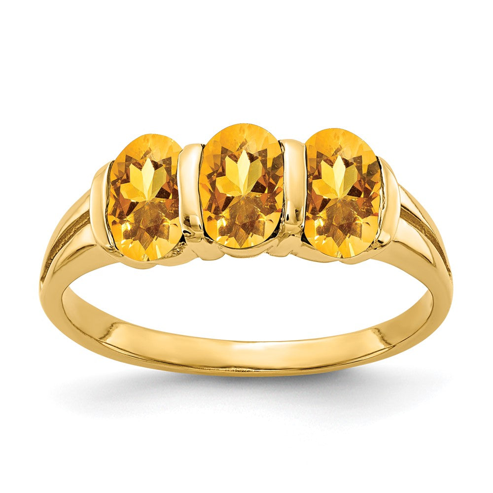 14k 6x4mm Oval Citrine ring