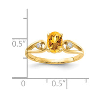 Load image into Gallery viewer, 14k 7x5mm Oval Citrine AA Diamond ring
