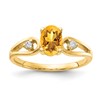 14k 7x5mm Oval Citrine AA Diamond ring