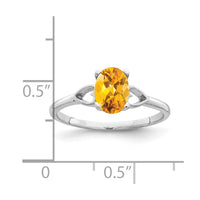 Load image into Gallery viewer, 14k White Gold 7x5mm Oval Citrine ring
