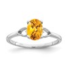 14k White Gold 7x5mm Oval Citrine ring