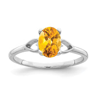 Load image into Gallery viewer, 14k White Gold 7x5mm Oval Citrine ring
