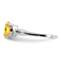 Load image into Gallery viewer, 14k White Gold 7x5mm Oval Citrine ring
