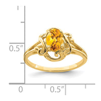 Load image into Gallery viewer, 14k 7x5mm Oval Citrine ring
