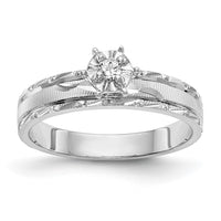 Load image into Gallery viewer, 14k White Gold AA Quality 1/20 carat Diamond Trio Complete Engagement Ring
