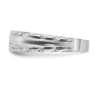 Load image into Gallery viewer, 14k White Gold AA Quality .03 carat Diamond Trio Mens Complete Wedding Band

