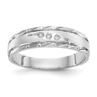 Load image into Gallery viewer, 14k White Gold AA Quality .03 carat Diamond Trio Mens Complete Wedding Band

