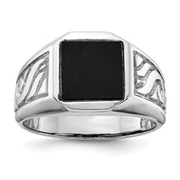 Load image into Gallery viewer, 14k White Gold Men&#39;s Onyx Ring
