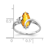 Load image into Gallery viewer, 14k White Gold 12x6mm Marquise Citrine AA Diamond ring
