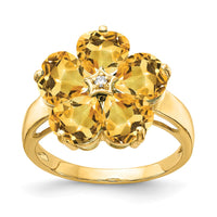 Load image into Gallery viewer, 14k 6mm Heart Citrine AA Diamond ring
