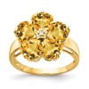14k 6mm Heart Citrine AA Diamond ring