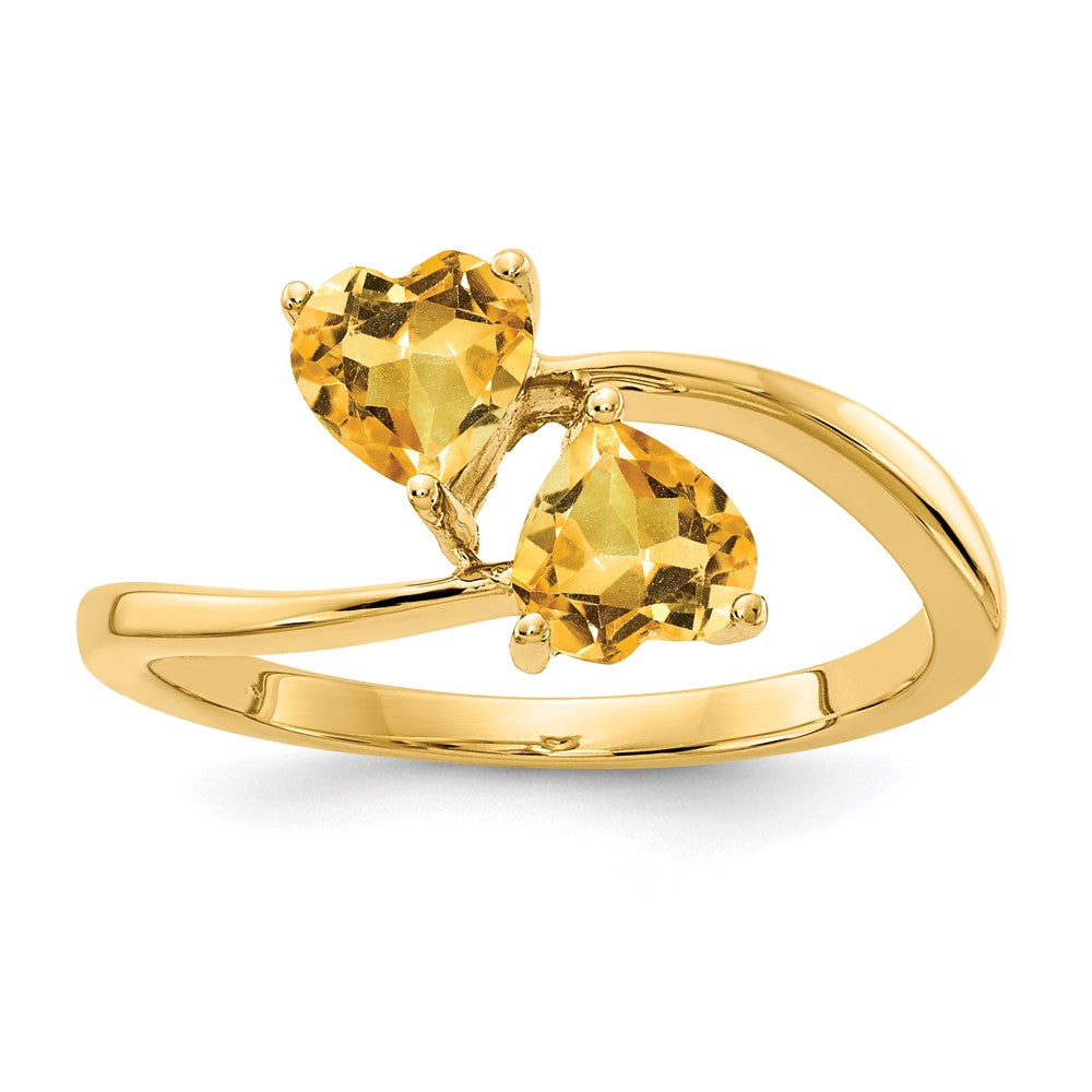 14k 5mm Heart Citrine ring