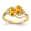 14k 6x4mm Oval Citrine AA Diamond ring