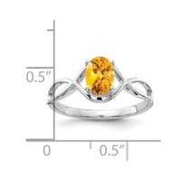 Load image into Gallery viewer, 14k White Gold 7x5mm Oval Citrine Ring
