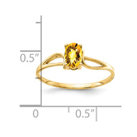Load image into Gallery viewer, 14k 6x4mm Oval Citrine Checker ring
