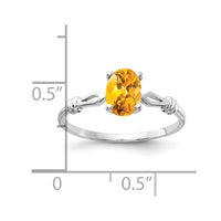 Load image into Gallery viewer, 14k White Gold 7x5mm Oval Citrine ring
