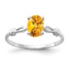 14k White Gold 7x5mm Oval Citrine ring