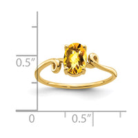 Load image into Gallery viewer, 14k 7x5mm Oval Citrine Checker ring
