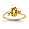 14k 7x5mm Oval Citrine Checker ring